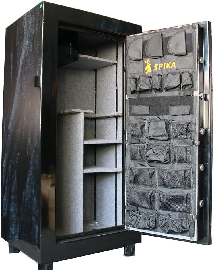 Elegant Gun Safe Door Organizer with 15 Pockets, Easy Installation, Black Finish