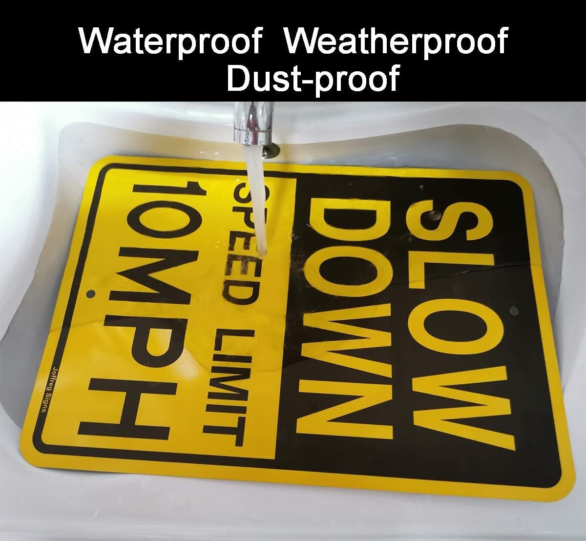 4-Pack Reflective Aluminum 'Slow Down 10 MPH' Signs for Safety, 17x12 Inches