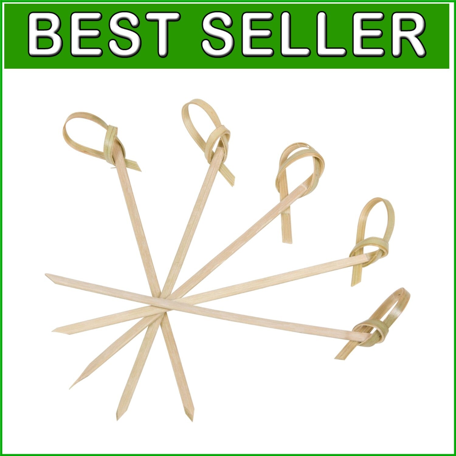 Bulk Pack of 1000 Bamboo Flower Knot Picks - Perfect for Appetizers & Cocktails