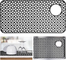 Load image into Gallery viewer, Black Silicone Sink Mat - Non-Slip Protector, 28.2''x 14.2'' for Kitchen Glam