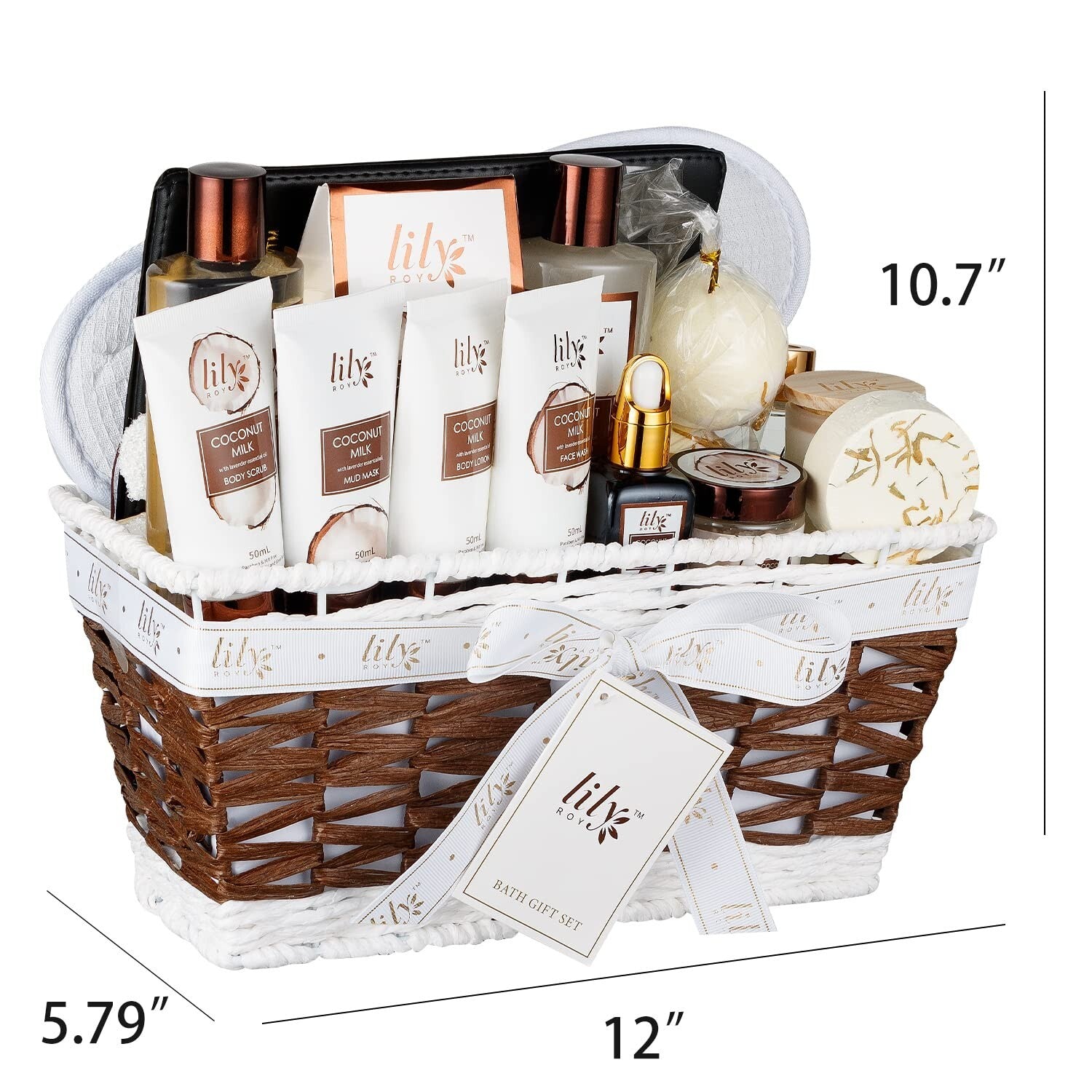 Elegant 18-Piece Spa Gift Basket with Coconut & Vanilla - Perfect for Gifting