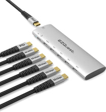 Load image into Gallery viewer, Premium USB-C 6-in-1 Adapter - 4K Video, 4x 10Gbps Ports, Sleek Silver