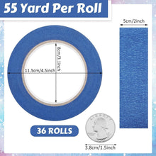 Load image into Gallery viewer, Multi-Surface 36 Roll Blue Painters Tape - 2-Inch Wide, Long Lasting &amp; Reliable