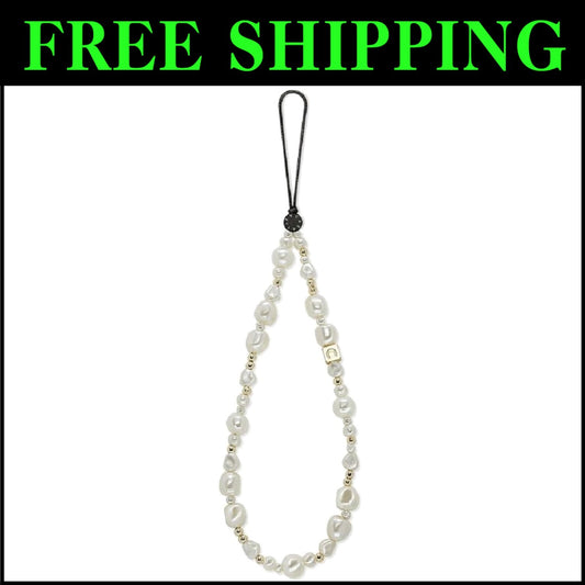 Classic Pearl Hands-Free Phone Wrist Strap - Chic and Convenient Accessory