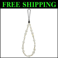 Load image into Gallery viewer, Classic Pearl Hands-Free Phone Wrist Strap - Chic and Convenient Accessory
