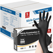 Load image into Gallery viewer, Bulk 1000 Black Nitrile Gloves - Small Size, Powder-Free &amp; Puncture Proof