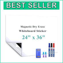 Load image into Gallery viewer, Versatile Self-Adhesive Magnetic Dry Erase Board for Home &amp; Office - 24" x 36"
