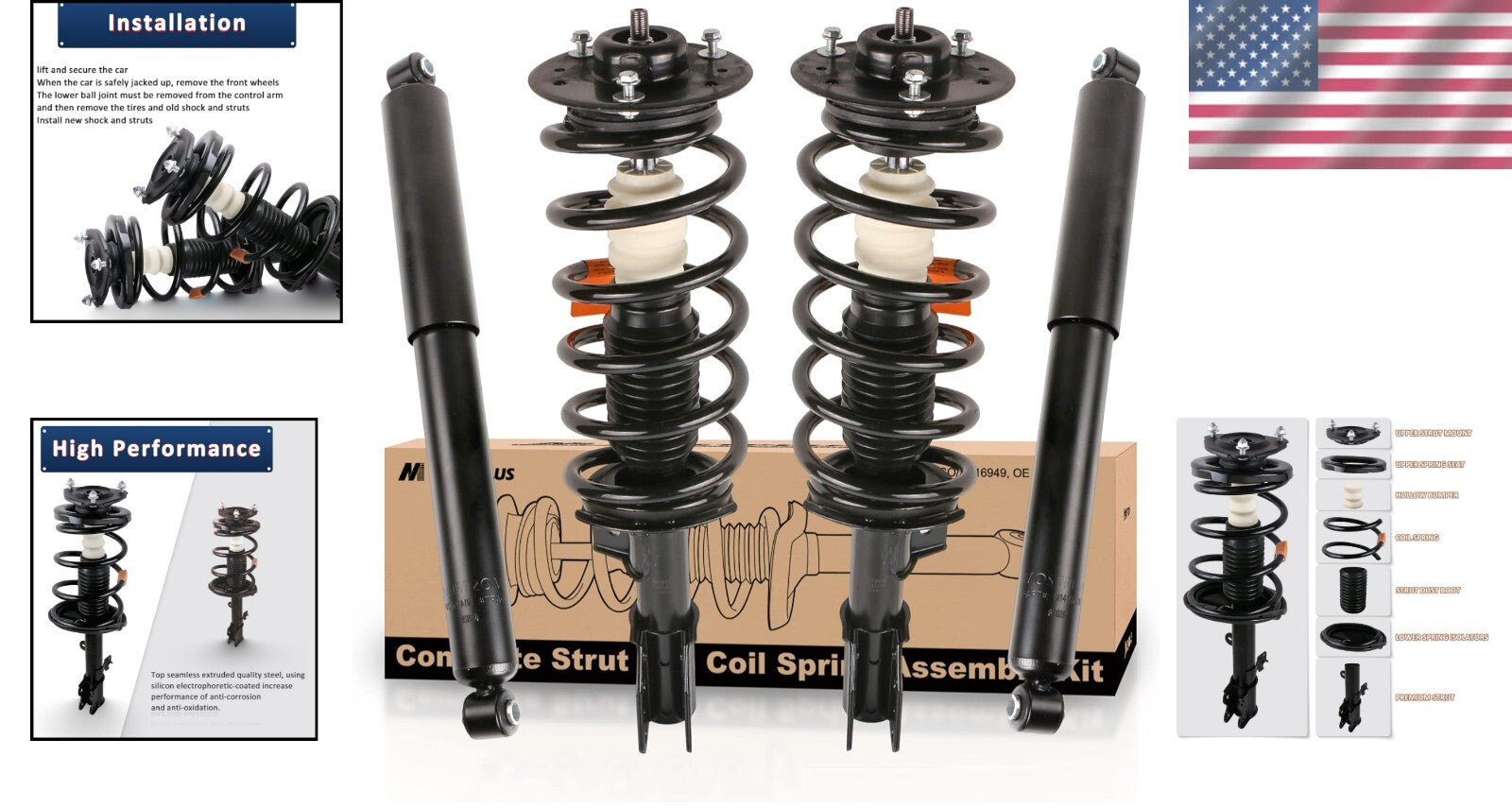 Alloy Steel Front and Rear Strut Assembly | Chevy Equinox, Saturn Vue, Pontiac