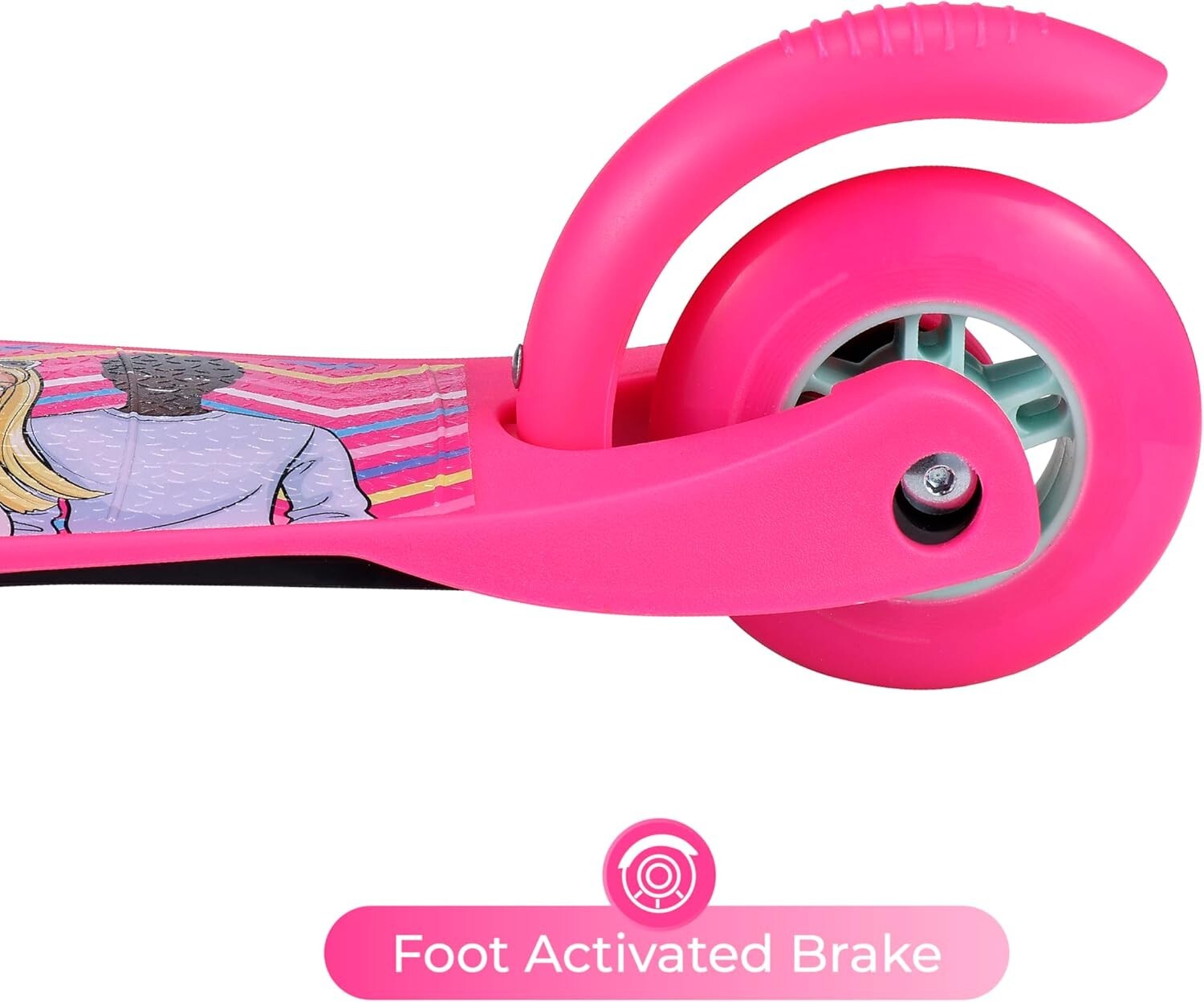 Durable & Fun Barbie Kids Scooter with Light-Up Wheels - Ages 3-7, Lean-to-Steer
