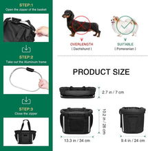 Load image into Gallery viewer, Deluxe Foldable Pet Bike Basket - Quick-Release Carrier for Small Cats &amp; Dogs