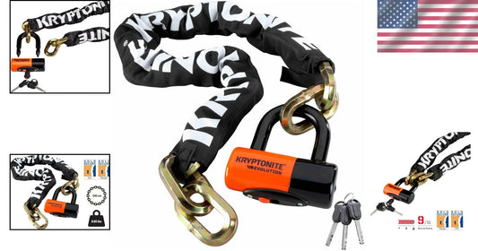 Kryptonite New York 1210 Heavy Duty Bike Chain Lock with Disc Lock Security
