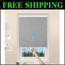 Load image into Gallery viewer, UV Protecting Cordless Roller Blinds for French Doors - 35" W X 75" H Grey Shade