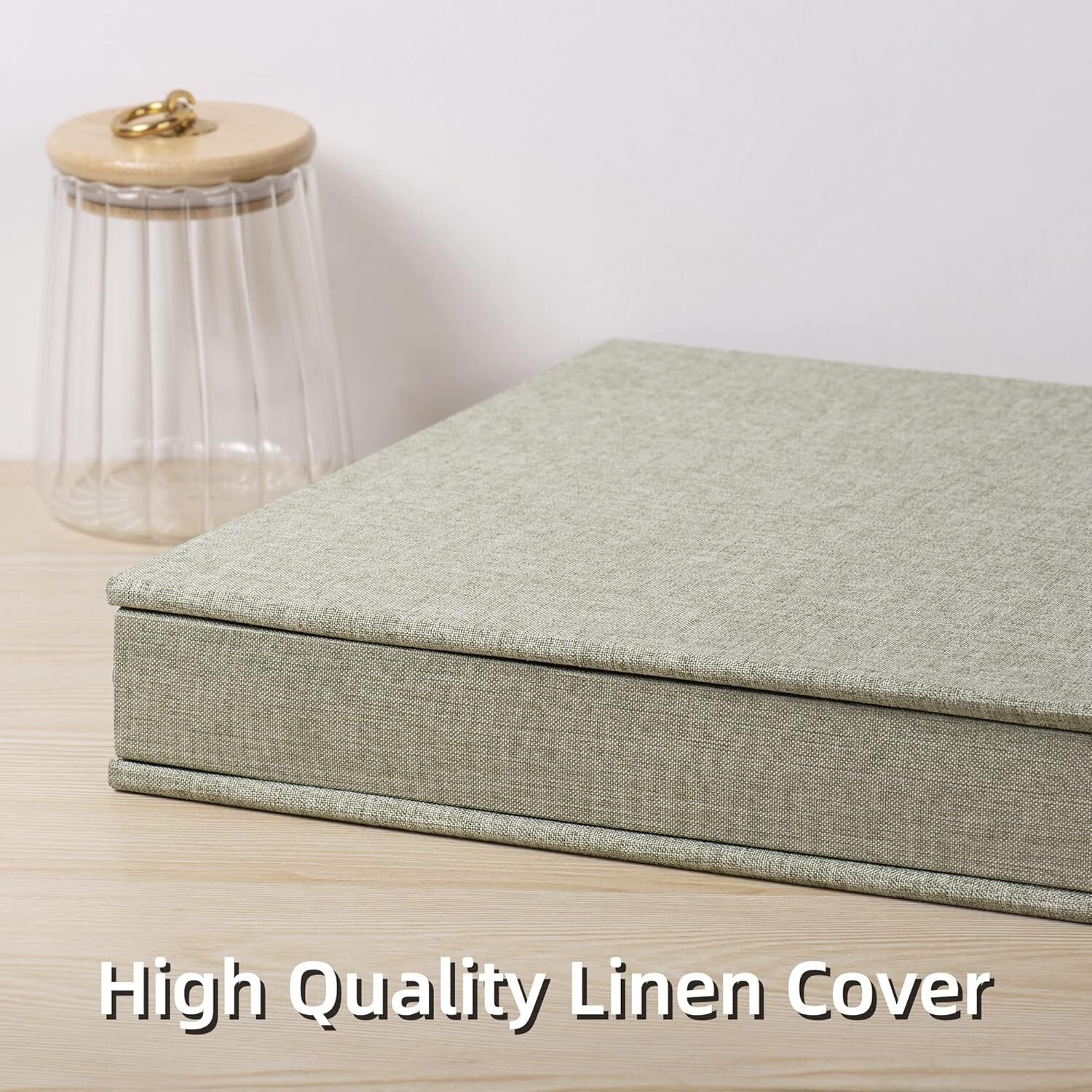 Elegant Linen Scrapbook Album - 4x6, 5x7, 8.5x11 Photos & 120 Sticky Pages