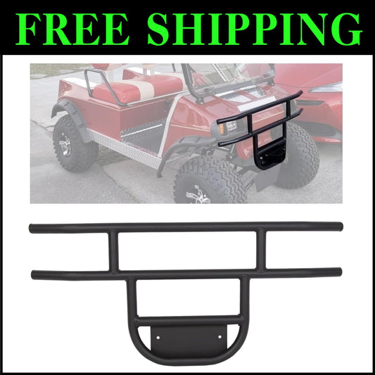 Sleek Matte Black Brush Guard for Club Car DS - Durable Steel Front Bumper