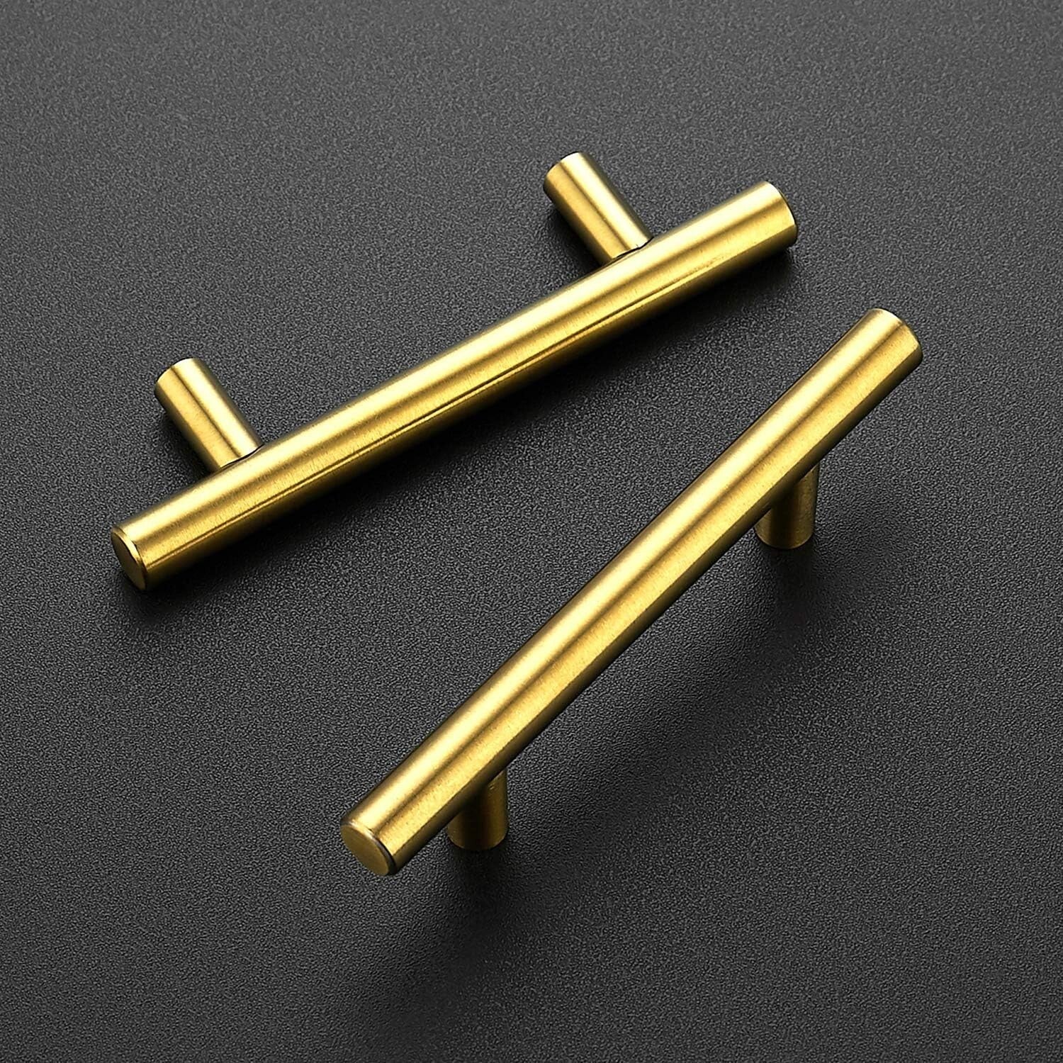 40 Pack Brushed Brass Cabinet Pulls - Elegant Stainless Steel Drawer Handles