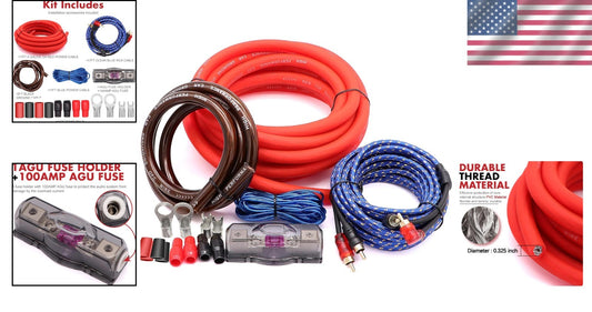 0 Gauge Audio Wiring Kit for Powerful 5000W Car Amplifiers - Pro Installation