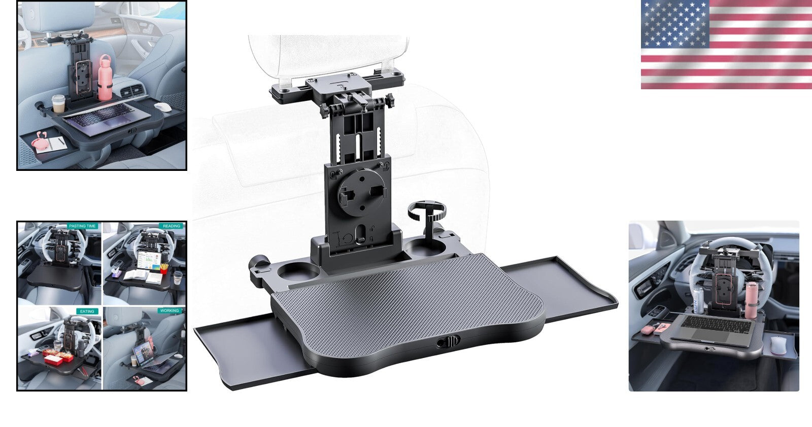 2-in-1 Car Steering Wheel Desk & Back Seat Tray - Ultimate Driving Convenience