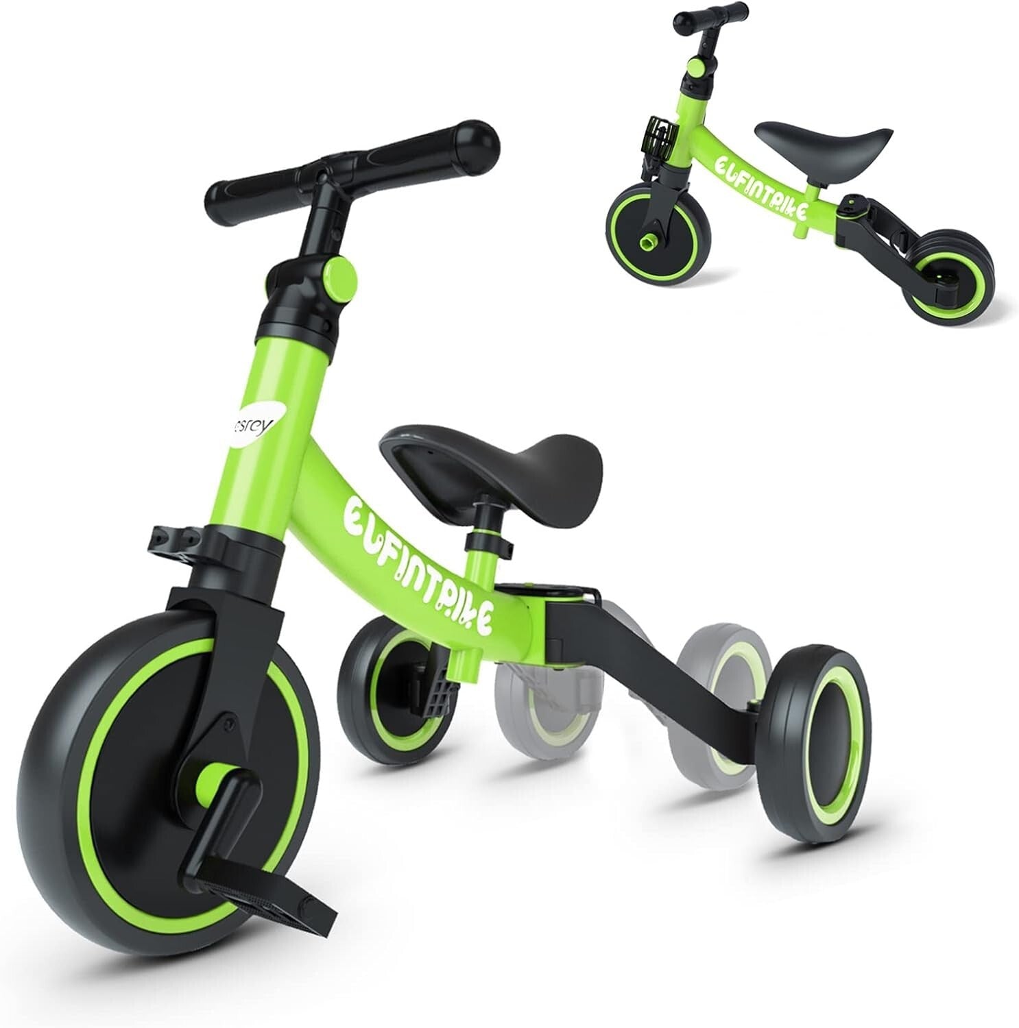 Durable Carbon Steel Toddler Bike: Balance Training Tricycle for Ages 10m-4yr