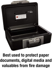 Load image into Gallery viewer, Compact Fire Safe Box with Key Lock for Jewelry &amp; Documents - 6.3 x 15.3 x 12.1
