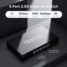 Load image into Gallery viewer, Compact 2.5G Ethernet Switch - Plug &amp; Play with Lightning Protection