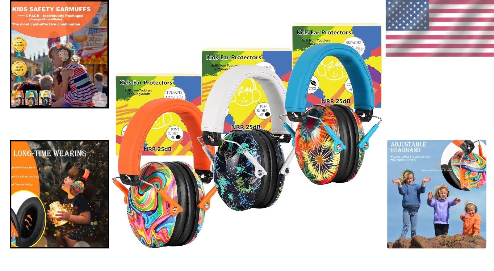 Adjustable Hearing Protection Earmuffs for Kids - Durable & Lightweight Design