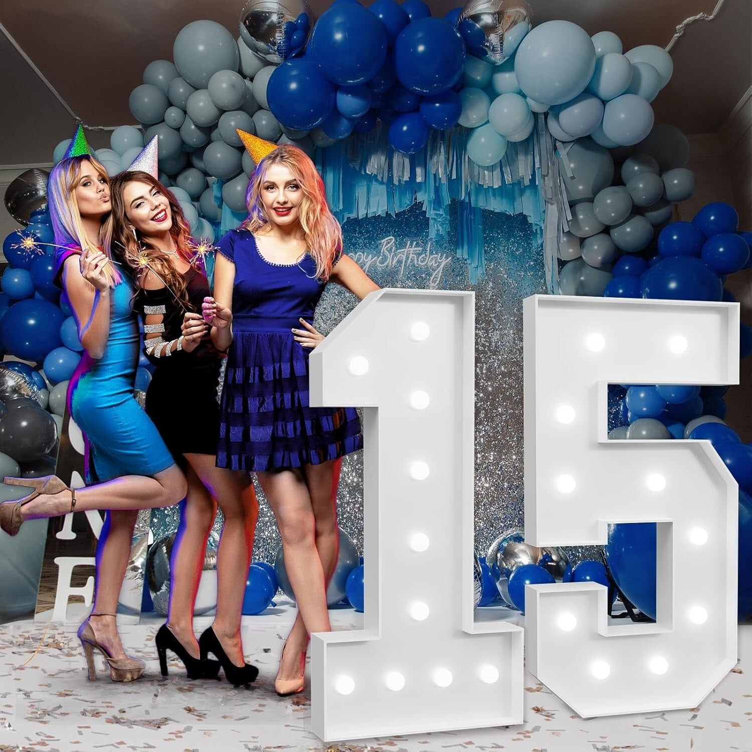 DIY 4ft Marquee Number '15' with Lights - Perfect for Birthdays & Anniversaries