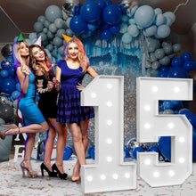 Load image into Gallery viewer, DIY 4ft Marquee Number '15' with Lights - Perfect for Birthdays &amp; Anniversaries