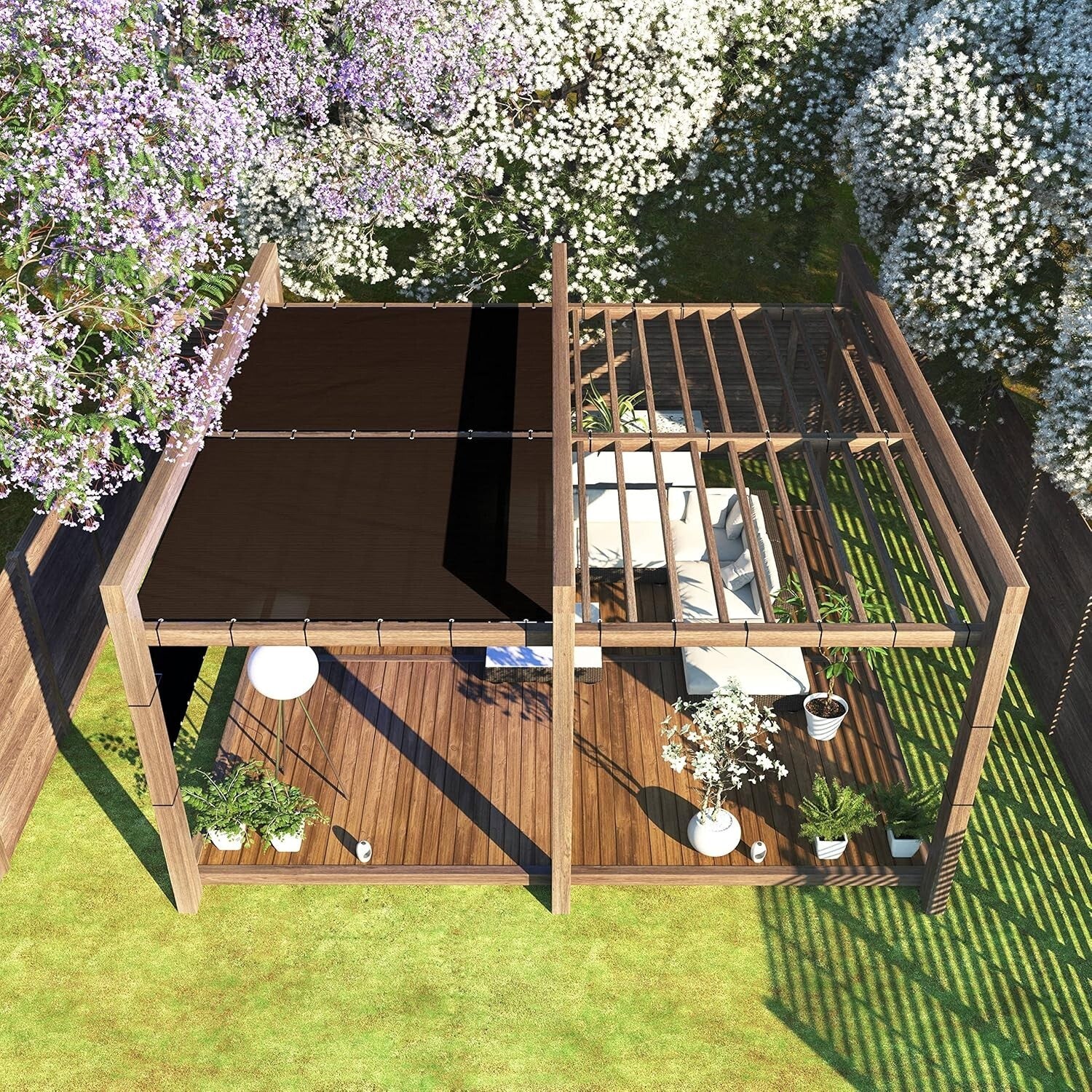 170 GSM 6' x 50' Brown Fence Privacy Screen - UV Resistant Mesh Shade Cover