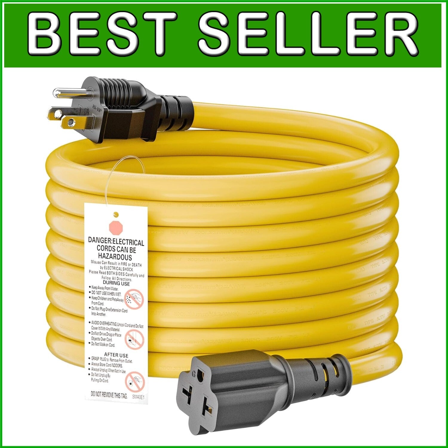 15FT NEMA 5-15P Adapter Cable - Heavy-Duty 12AWG for Versatile Power Needs