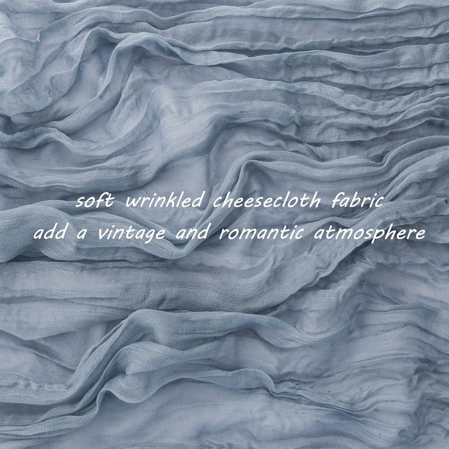 Versatile 10ft Dusty Blue Cheesecloth Table Runners - 12 Pack for All Occasions