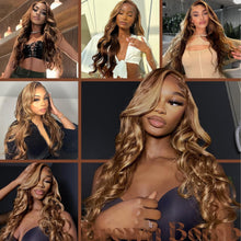 Load image into Gallery viewer, Luxury 24” Honey Blonde Lace Front Wig - Body Wave Synthetic Beauty with Volume