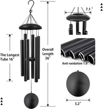 Load image into Gallery viewer, Hand-Tuned 36'' Wind Chimes with 6 Tubes - Perfect for Garden and Memorial Gifts