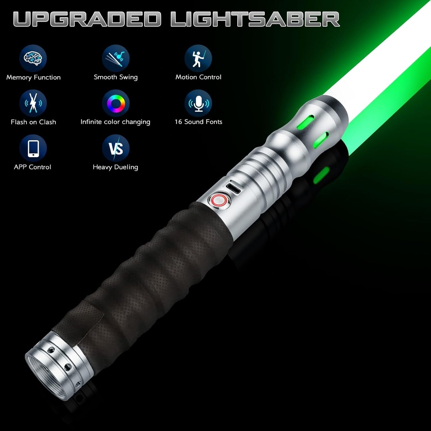 Interactive RGB Lightsaber with Smooth Swing FX - Perfect for Cosplay & Dueling