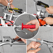 Load image into Gallery viewer, Lightweight Red &amp; Silver 7/8" Dirt Bike Handlebar Set - 1-Year Warranty Included