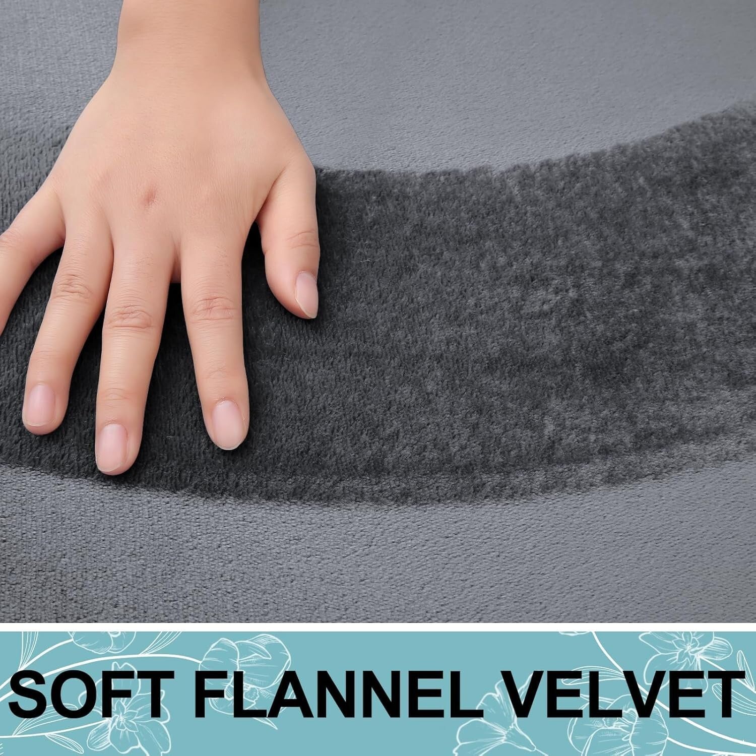 Stylish Non-Slip Memory Foam Bath Runner 70'' x 24'' - Soft Flannel Finish