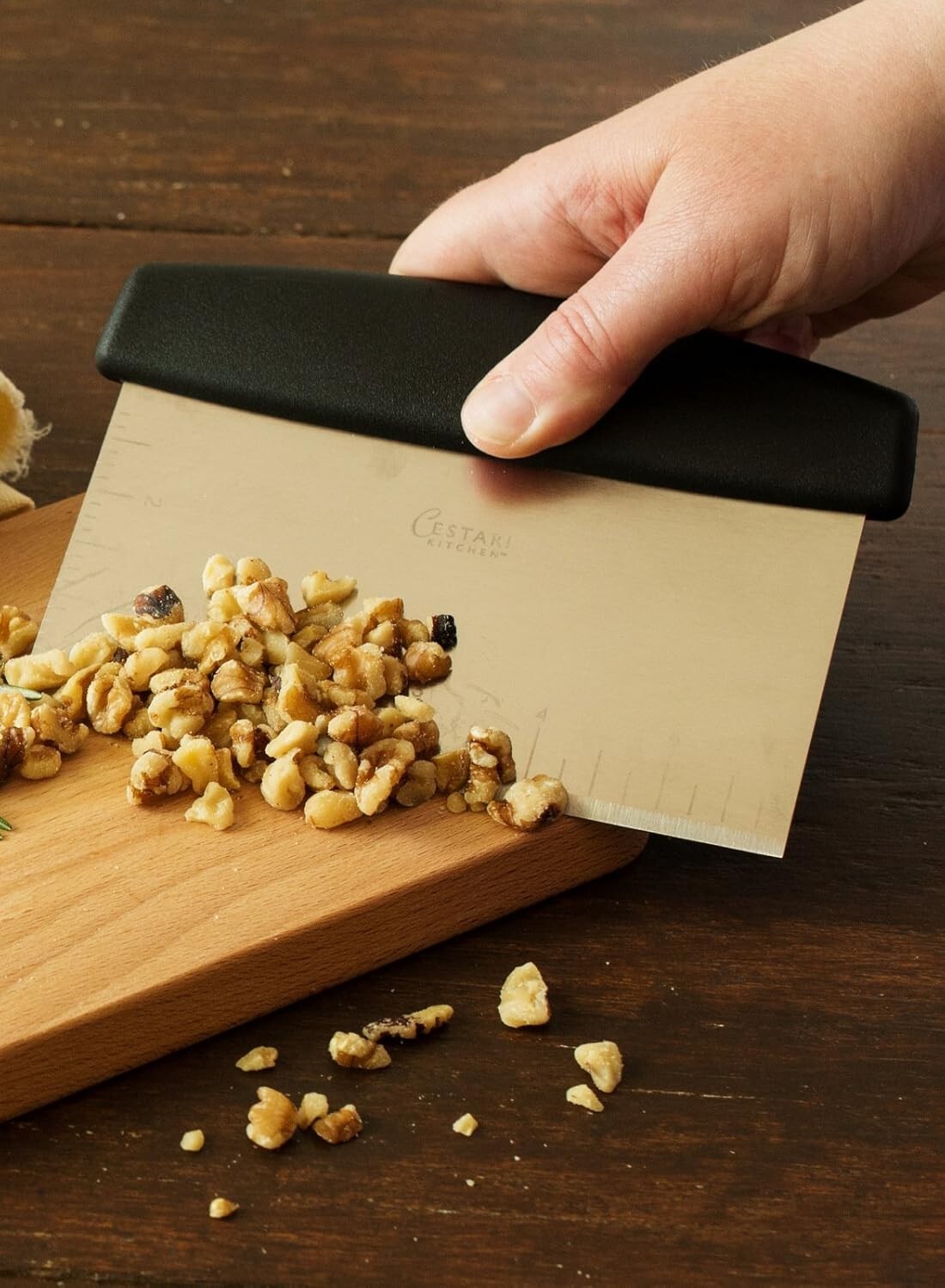 6-Inch Beveled Dough Scraper with Measurement Markings for Perfect Portions