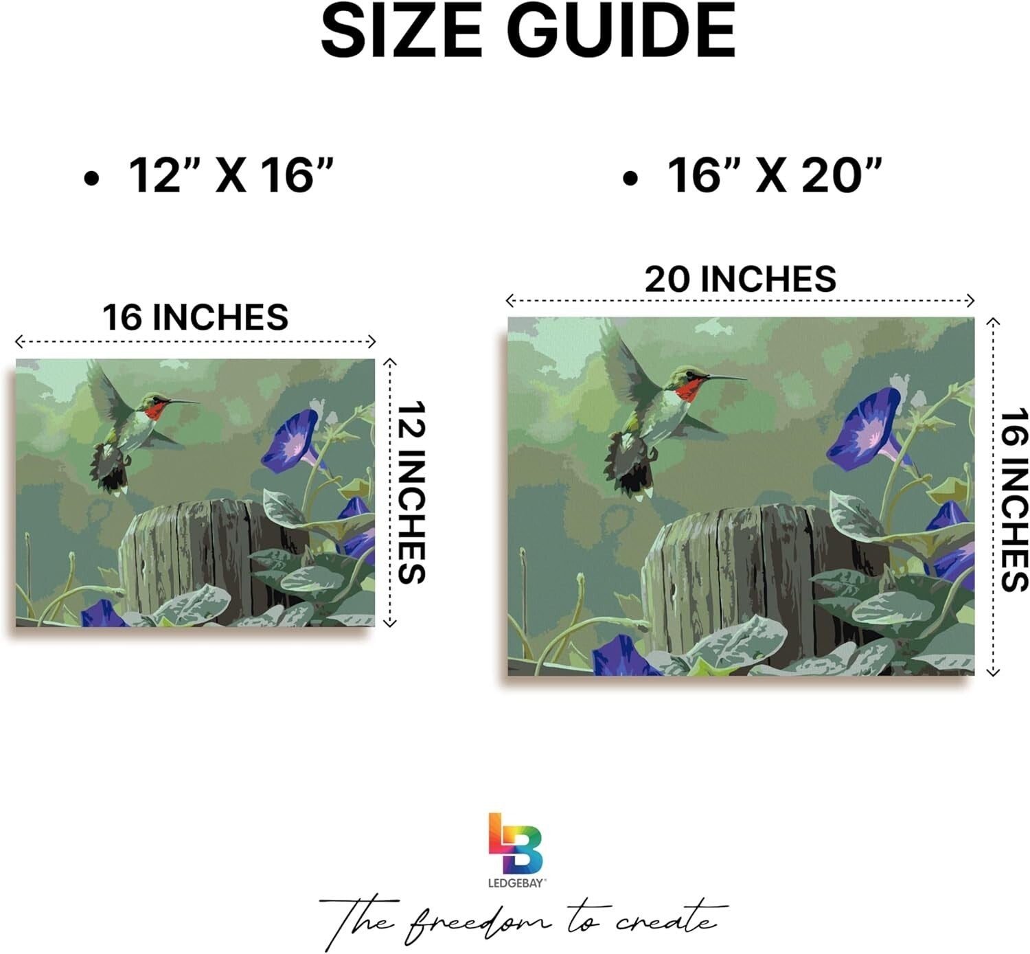 DIY Paint by Numbers Hummingbird Kit - Complete Set with Acrylic Paint & Easel