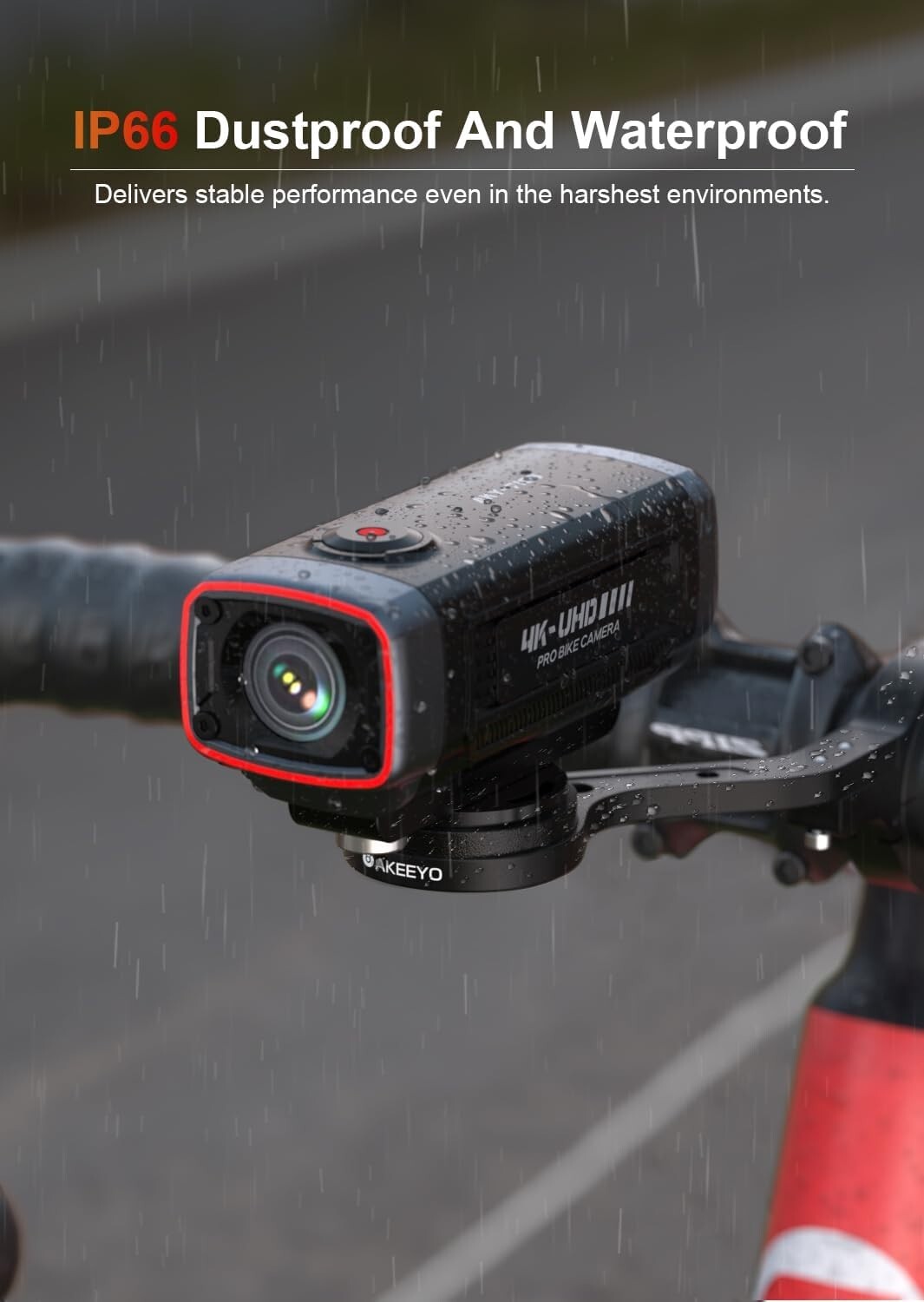 4K Wide-Angle Bike Dash Cam with Parking Monitor & Reliable Battery Performance