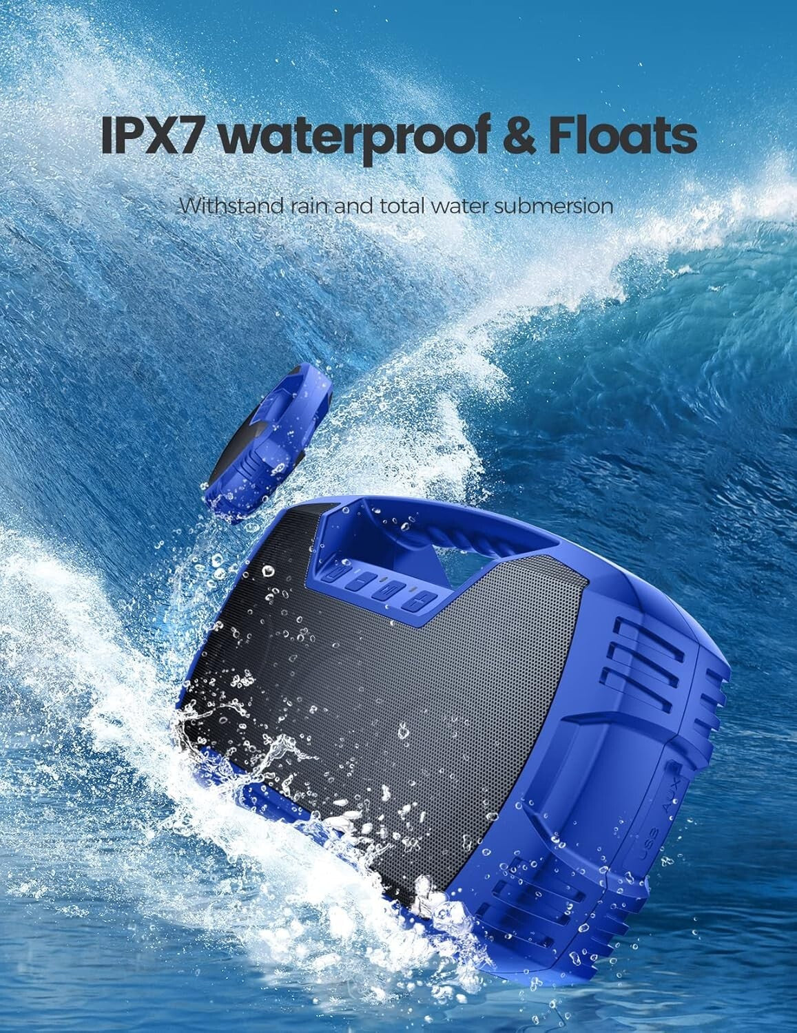 Epic Portable Bluetooth Speaker - 32H Playtime & IPX7 Waterproof for Adventures