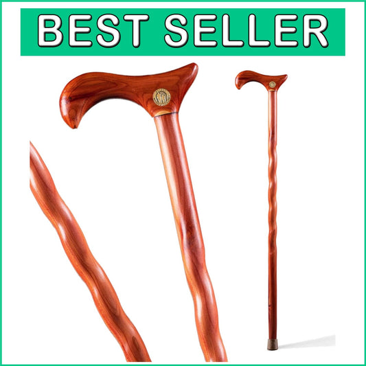 Derby Style Handcrafted Cedar Cane, 34-Inch - Lightweight & Stylish Mobility Aid