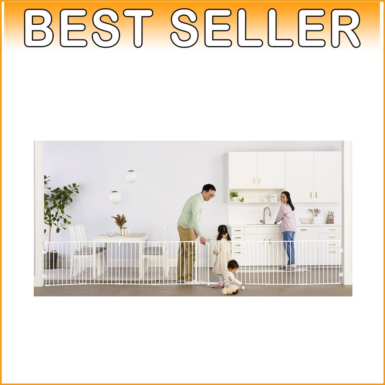 194-Inch Adjustable Baby Gate and Play Yard - Durable 2-in-1 Safety Solution