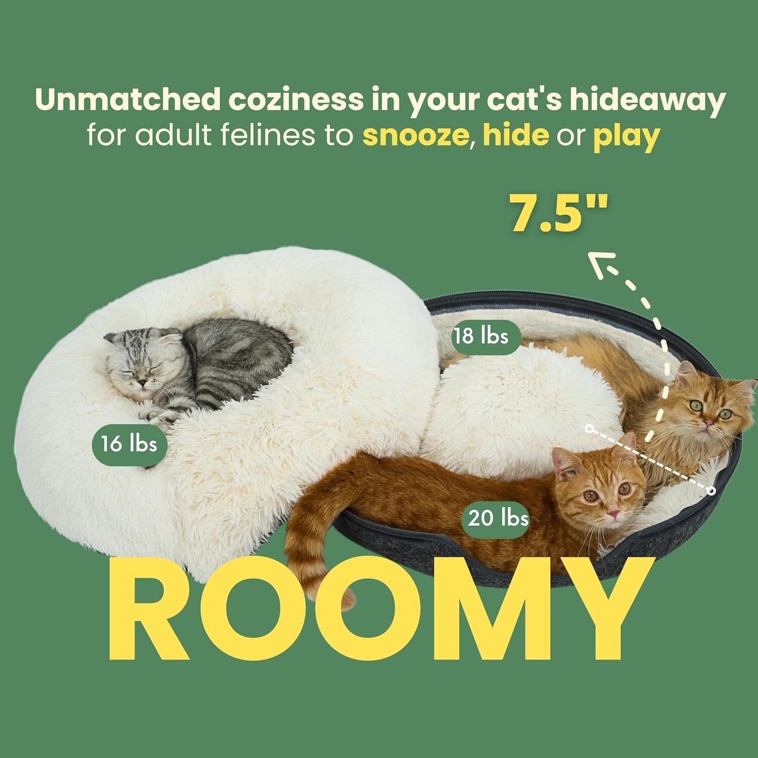 Comfy Cat Cave with Interactive Peephole - Perfect for Multi-Pet Households