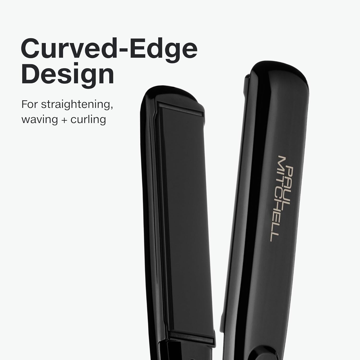 Curved-Edge 1-Inch Ceramic Flat Iron: Perfect for Waves, Curls & Straight Hair