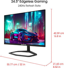 Load image into Gallery viewer, Ultra-Smooth 24.5-Inch 1ms Gaming Monitor - 240Hz with Built-in Audio