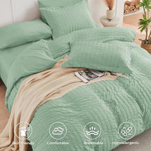 Load image into Gallery viewer, Romantic Seersucker Full Size Comforter Set - Includes Sheets &amp; Pillowcases