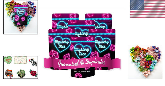Enchanting Mystery Sweetheart Dice Set - 7 Polyhedral Designs for Game Nights