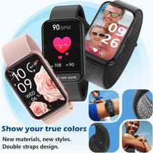 Load image into Gallery viewer, IP68 Waterproof Fitness Tracker with Heart Rate, Blood Pressure Monitor - Black
