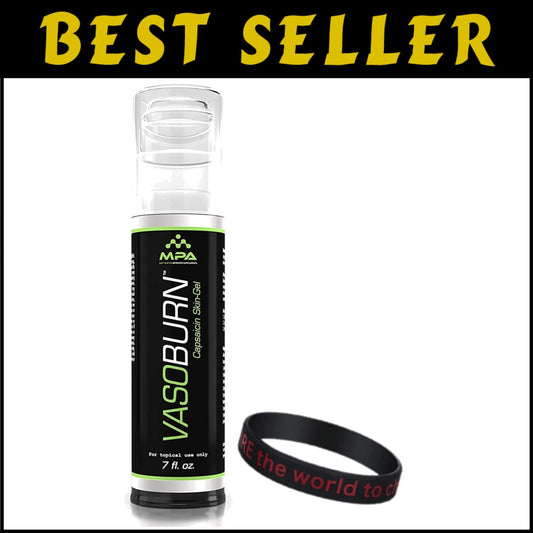 MPA VasoBurn Capsaicin Gel 7oz - Targets Stubborn Fat + Motivational Wristband