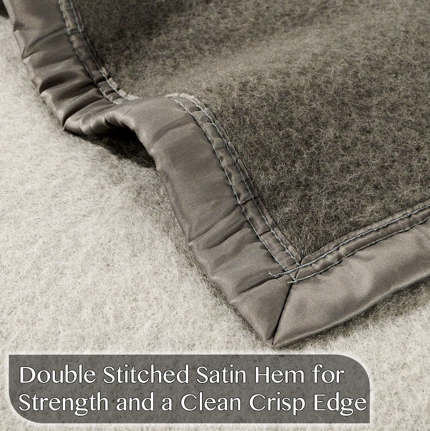 Luxury 100-Percent Wool Blanket 500GSM – Oversized Full/Queen, Reversible Design