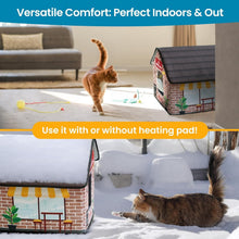 Load image into Gallery viewer, Insulated Outdoor Cat Shelter with Heated Mat - Ideal for Colder Weather